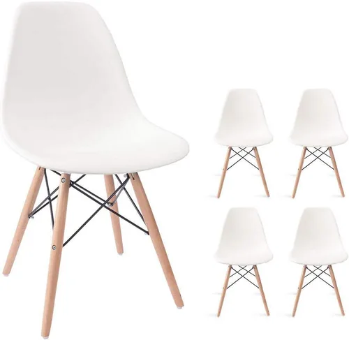 Devoko Sillas de comedor de estilo moderno, sillas DSW premontadas de mediados de siglo, sillas auxiliares de plástico para comedor, cocina, sala de