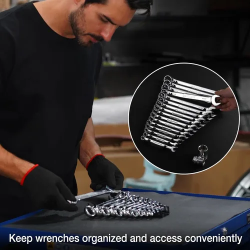 Miniatura 7 de ALOANES Organizador de llaves de plástico ABS de 32 ranuras, organizador de llaves colgantes estándar para caja de herramientas y pared, compatible