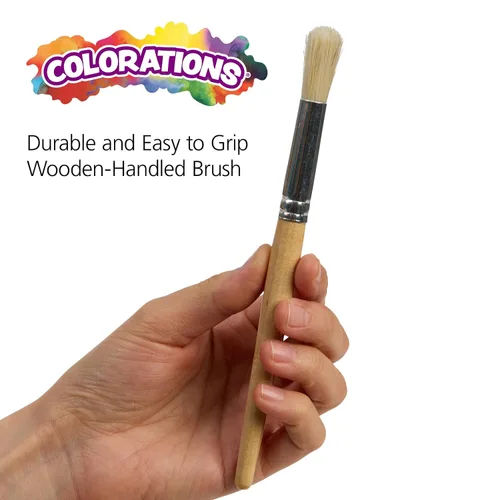 Miniatura 4 de Colorations Pinceles de pintura de caballete, varios tamaños, paquete económico, juego de 12 pinceles de pintura, asas de madera, cerdas naturales