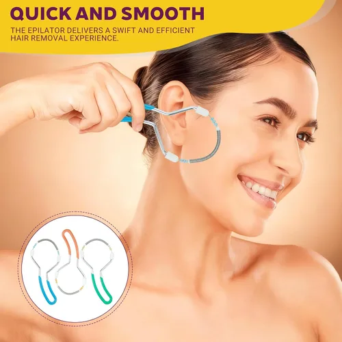 Miniatura 6 de 3 unidades de removedor de vello facial de primavera, depiladora manual para labios superiores, barbilla, herramienta de depilación facial