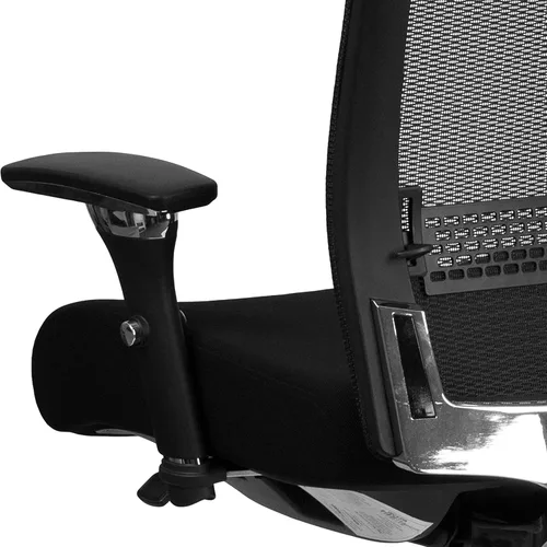 Miniatura 7 de Flash Furniture HERCULES Series 24/7 Uso Intensivo 300 lb. Silla de oficina ergonómica multifunción de malla negra con deslizador de asiento