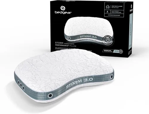 Bedgear Storm Cuddle Curve - Almohada de rendimiento – Tamaño 3.0 – Almohada de cama refrescante para personas que duermen de lado – Firmeza media –
