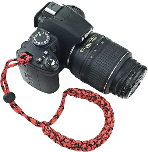 Miniatura 11 de Correa de muñeca ajustable 550 Paracord para cámaras réflex digitales, compactas Negro