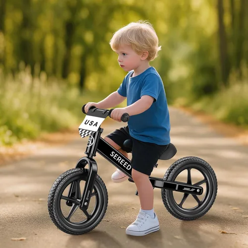 Miniatura 9 de SEREED Bicicleta de equilibrio para niños de 2 a 5 años, sin pedales, ajuste sin herramientas, regalo para niñas de 2 a 3 años, placa personalizable