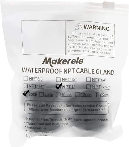 Miniatura 2 de MAKERELE NPT de 1" Conector de Glándula de Cable Agarre de Cordón Protectores de Alambre de Nylon Plástico Impermeables
