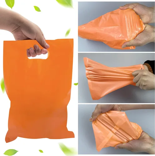 Miniatura 7 de 40 piezas de bolsas de regalo de plástico naranja Bolsas de caramelos Bolsas de plástico troqueladas son bolsas de regalo de fiesta surtidas