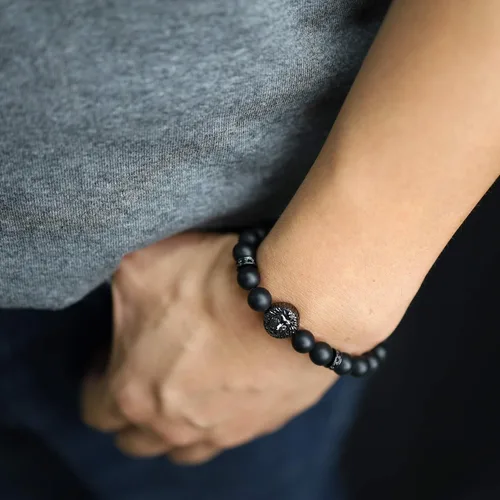 Miniatura 2 de COAI Pulsera de león con cuentas de piedra para hombres y mujeres, Piedra