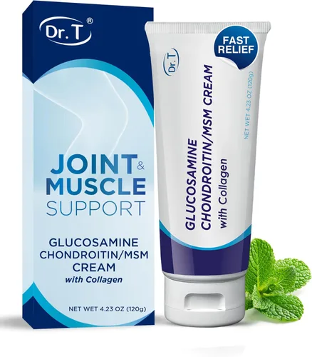 Dr. T Crema de condroitina de glucosamina, fórmula prémium con MSM y colágeno para molestias articulares y musculares, mantiene la fuerza articular,