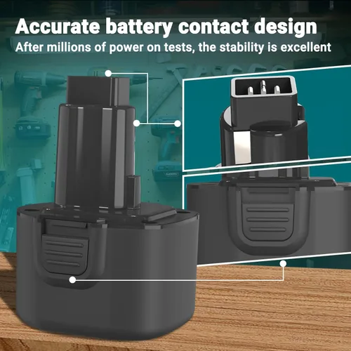 Miniatura 4 de CREABEST Paquete de 2 baterías de repuesto para Dewalt DW9052 DE9062 de 9.6 voltios 3500mAh Ni-MH DW9062 DW926 DW955 DW9061 compatible con Black &