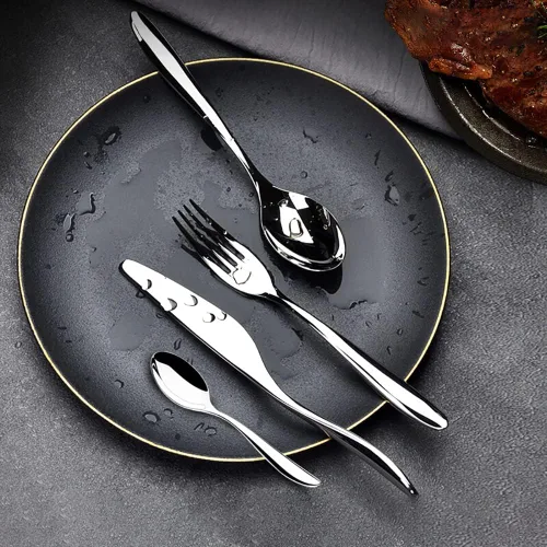 Miniatura 4 de 40-Piece Silverware Set for 8, Premium Food Grade Stainless Steel Flatware Sets, Mirror Polished Cutlery Set Includes Spoons Forks Knives