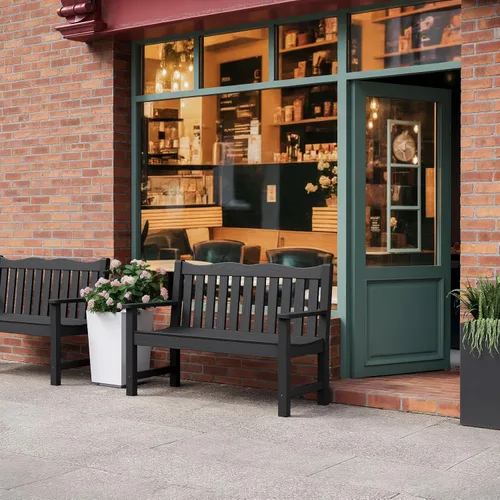 Miniatura 9 de Stoog Banco de Exterior para 2 Personas para Todo Clima, Capacidad de 800 libras Banco de Jardín de Plástico HIPS para Patio, Patio Trasero, Porche