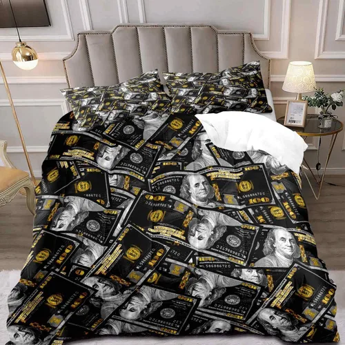 Miniatura 15 de LUVIVIHOME Juego de edredón de lujo de 2 piezas, tamaño individual, juego de ropa de cama de 100 dólares para niños y niños, divertida y fresca