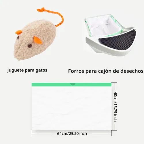 Miniatura 8 de 45 Bolsas Forros para Cajón de Desechos Compatibles con Caja de Arena Robot 4 y 3, Forros Gruesos Autolimpiantes para Caja de Arena de Gatos
