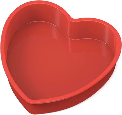 Moldes de silicona en forma de corazón – Sartenes grandes antiadherentes de 11 pulgadas para pasteles y brownies