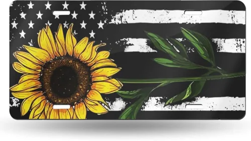Miniatura 14 de Placa de Matrícula Delantera de Aluminio Retro de Dos Dedos Paz Amor Alegría, Placas de Matrícula Decorativas Divertidas de Metal para Carro 6"X12