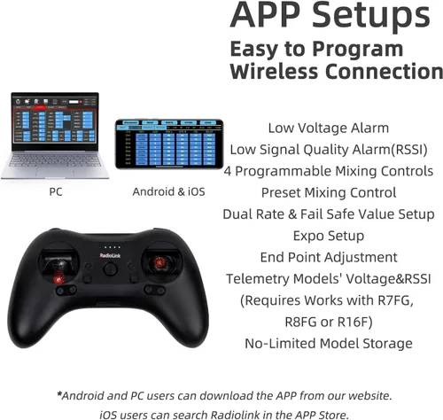 Miniatura 7 de Radiolink T8S 8 canales 2.4G RC tamaño bolsillo transmisor y receptor R8EF RX, control remoto de radio, batería recargable incorporada 1S para Quad
