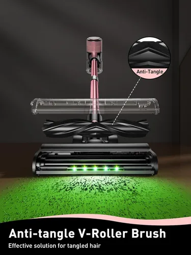 Miniatura 4 de VICEASE Aspiradora inalámbrica, potente succión 8 en 1, aspiradora ligera para el hogar, pantalla LED, 3 modos de succión, aspiradora de batería