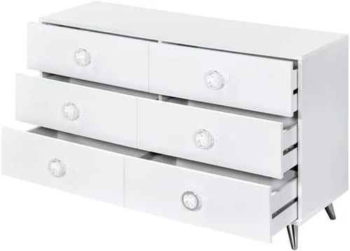Miniatura 4 de Acme Cómoda de madera Perse con 6 cajones en color blanco