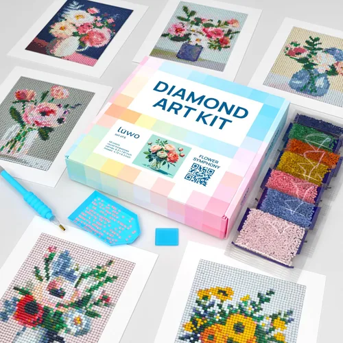 Miniatura 20 de LuwoArte Paquete de 6 Kits de Pintura de Diamantes para Adultos – Kits de Arte de Diamantes con Tema de Campo – Arte de Gemas DIY de Taladro