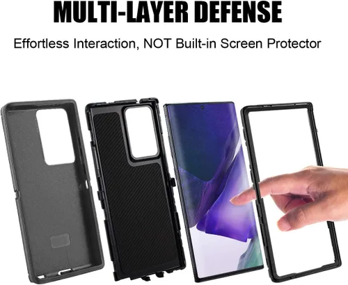 Miniatura 4 de AICase Funda para Galaxy Note 20, protección contra caídas de cuerpo completo, resistente, a prueba de golpes, caídas y polvo, 3 capas, funda