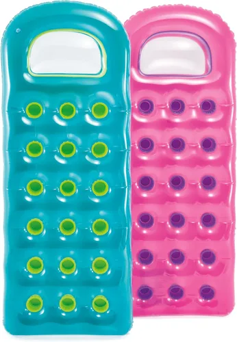 Miniatura 4 de INTEX 59895EP Balsa de piscina inflable Suntanner de 18 bolsillos, reposera de flotador de piscina, alfombrilla de natación, 74 pulgadas x 28
