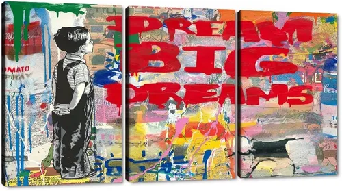 Miniatura 80 de 3 Piezas de Arte de Pared Banksy en Lienzo, Póster de Graffiti, Decoración de Pared con Citas Inspiradoras, Nunca Te Rindas, Obras de Arte para Sala