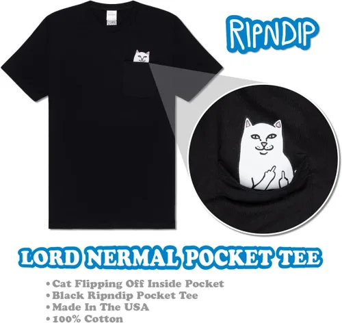 Miniatura 2 de RIPNDIP Lord Nermal SS Pocket Tee (negro), Negro