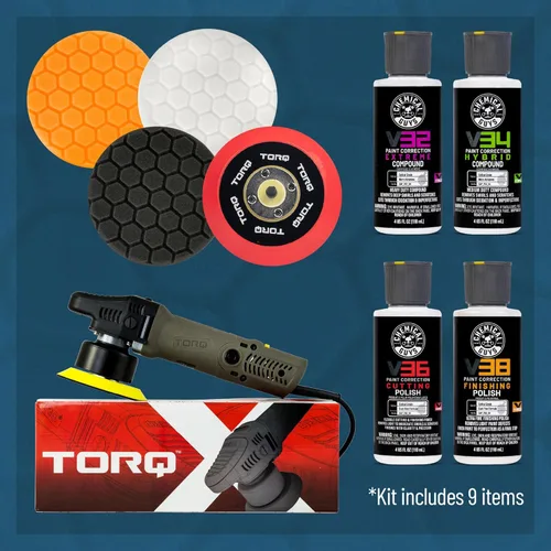 Miniatura 2 de Chemical Guys TORQX - Kit de pulidora orbital aleatoria, almohadillas, pulidores y compuestos, kit de pulido de automóvil seguro para camiones, SUV