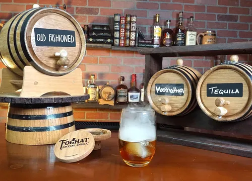 Miniatura 7 de Kit de envejecimiento de cóctel de barril de whisky de 2 litros, mini barriles de bourbon de 2 litros completos con barril de pizarra frontal