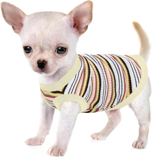 Miniatura 12 de Eleva la Comodidad y Moda de tu Mascota: Chaleco de Camisa para Perros de Algodón 100% Acanalado Premium para Razas Pequeñas como Chihuahuas, Rosa