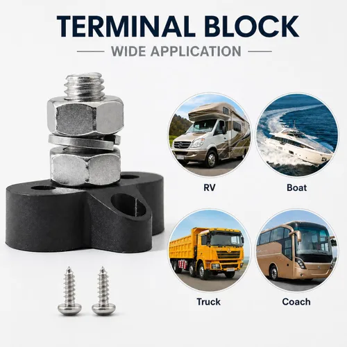 Miniatura 4 de Hart Horse - Bloque de terminales de barra de autobús, conexión a la alimentación de batería, distribución de energía M6 para camión, RV y barco