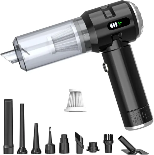 Miniatura 10 de Sycoodeal Aspiradora de mano para automóvil, 25000 PA, fuerte succión ciclónica, portátil, mini aspiradora inalámbrica con pantalla digital, ligera