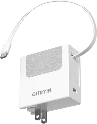 Miniatura 12 de Gitryin Cargador de pared USB C de 40 W con cable retráctil integrado, bloque de carga rápida plegable 2 en 1, artículos esenciales de viaje