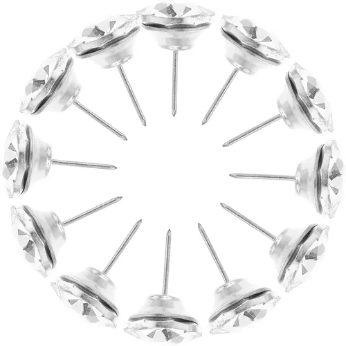 Miniatura 8 de Amosfun Tapicería con botones para tacos, cabecero de muebles de diamante, forma de diamante, 0.984 in, cristal duradero, clavos para cabecero