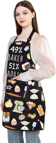 Miniatura 3 de WSNANG Divertido regalo de panadero 49% Baker 51% Badass Delantal de repostería Chef Delantal Culinario Escuela Regalo de Graduación Bake Lover