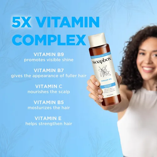 Miniatura 4 de Juego de Champú y Acondicionador de Argán Soapbox, Voluminizador, Vegano, Seguro para el Color, Libre de Sulfatos Agresivos y Siliconas, 16 oz cada