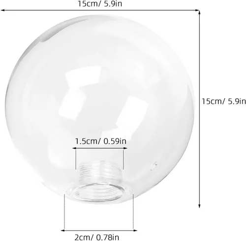 Miniatura 3 de DOITOOL Pantalla de lámpara de cristal G9 con forma de globo transparente y roscada, cubierta de protección de bombilla de repuesto para techo