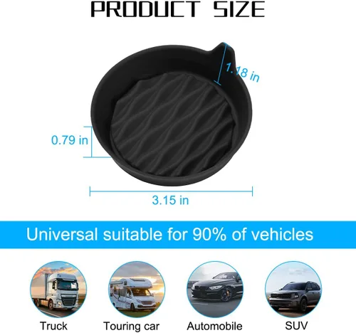 Miniatura 2 de Bittwee Portavasos para automóvil, 4 piezas de silicona antideslizante para portavasos de vehículo, a prueba de tambores, empotrado en almohadilla