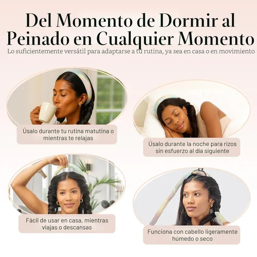 Miniatura 6 de Kitsch Juego de rizadores sin calor de satén – Rizos sin calor durante la noche con rizador de pelo de 34 pulgadas y 2 bandas elásticas de satén, 03