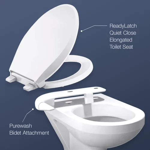Miniatura 2 de KOHLER 4636-RL-0 Cachet ReadyLatch - Asiento de inodoro alargado y cierre silencioso, accesorio para asiento de inodoro Purewash para funcionalidad