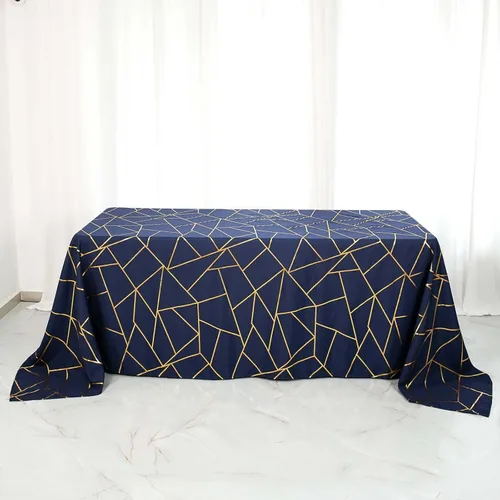 Miniatura 19 de Efavormart - Mantel redondo de poliéster de 120 pulgadas con patrón geométrico dorado Morado
