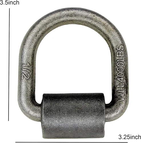 Miniatura 2 de WorldPac Paquete de 4 anclajes de 1/2 pulgada, 4,000 libras de capacidad de límite de carga de trabajo soldado con anillo en D
