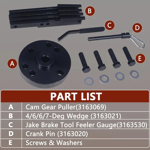 Miniatura 3 de 3163021 Kit de herramientas de sincronización del árbol de levas+3163530 Herramienta de ajuste del freno del motor 7MM para Cummins ISX X15 motor