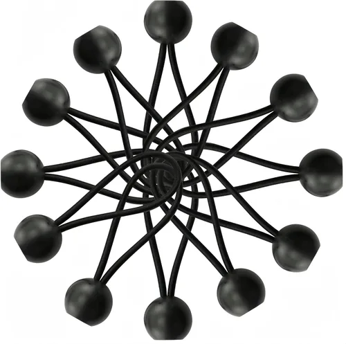 Lanlord Cuerdas elásticas negras de 11 pulgadas con bolas, 12 cuerdas elásticas de bola, cuerdas elásticas de lona, 11 pulgadas, 12 piezas (bola)