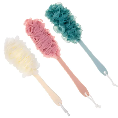 Miniatura 12 de Esponja de malla de nailon suave para ducha, esponja de malla de nailon suave para ducha, esponja en un palo para hombres y mujeres, exfoliante