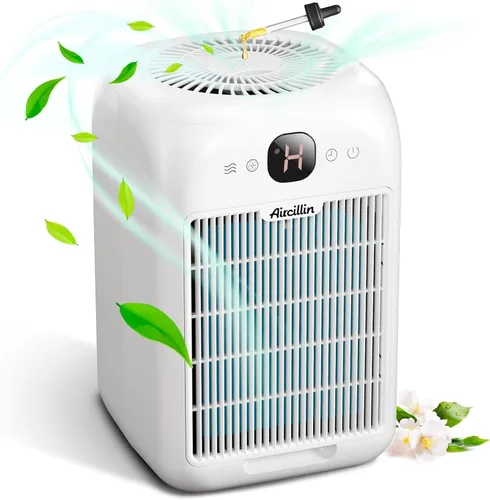 Aircillin Purificadores de aire para el dormitorio del hogar de hasta 908 pies cuadrados, purificadores de aire con filtro HEPA, aromaterapia, botón