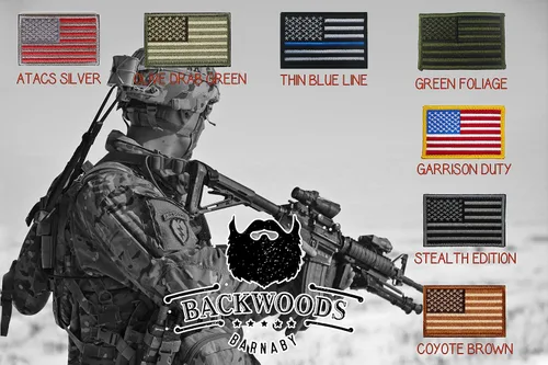 Miniatura 2 de Backwoods Barnaby parche con velcro de la bandera de EE.UU. (2 x 3 pulgadas).