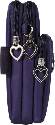 Bolso cruzado pequeño para teléfono celular, bolso de hombro para brazalete, cartera para iPhone, Samsung y Google Pixel Azul