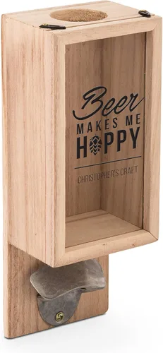 Miniatura 11 de Weddingstar Abrebotellas montado en la pared de madera personalizado y soporte para tapa de botella - Brewery Co