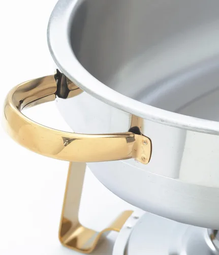 Miniatura 2 de Winco Malibu Chafer de Acero Inoxidable con Detalles Dorados, 6 Cuartos
